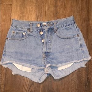 Brandy Melville light wash denim shorts